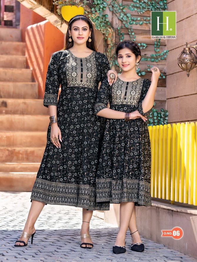 Ridhi Shidhi By Hirwa Daughter Printed Anarkali Kurti Collection
